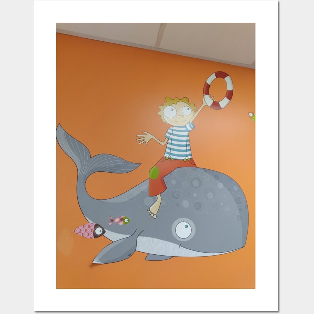 the whale and the boy t-shirt Wall Art by TeeKool777